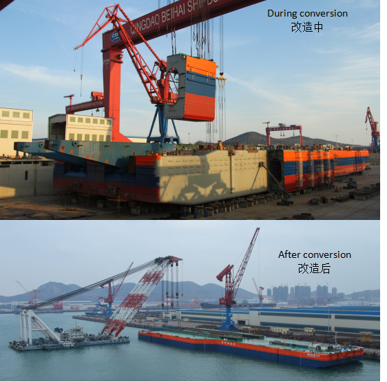 工程专业导管架下水驳船改造工程