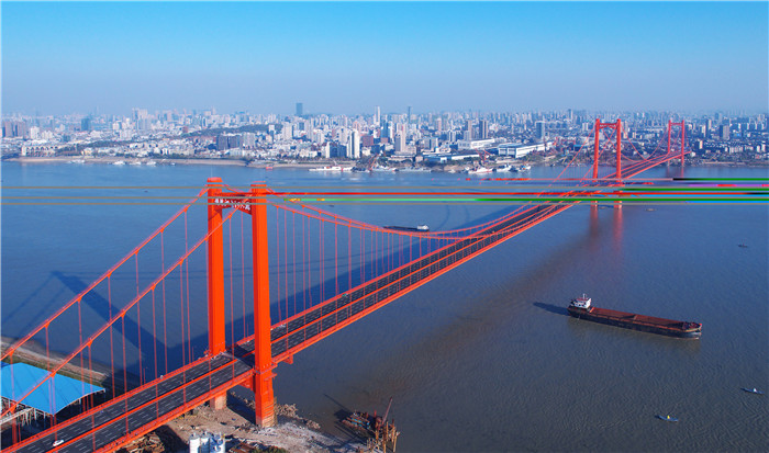 Steel pylon of Wuhan Yingwuzhou Yangtze River Bridge
